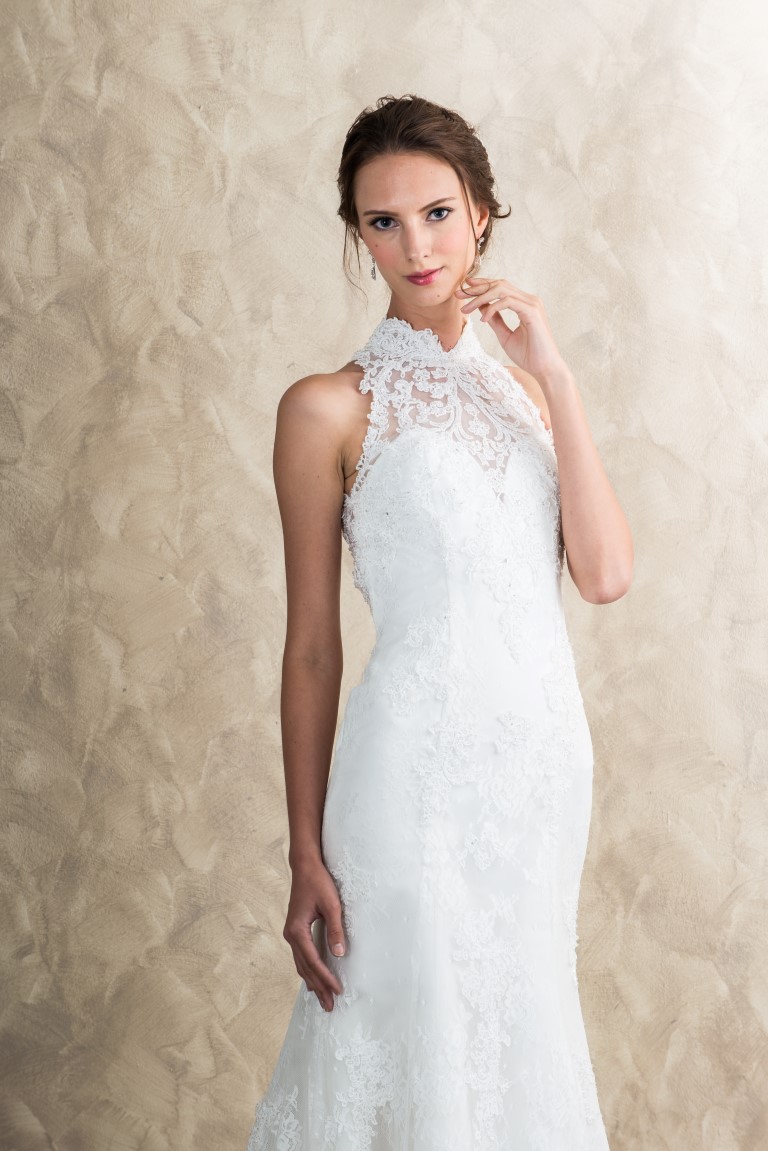 High Neck Lace Back Mermaid