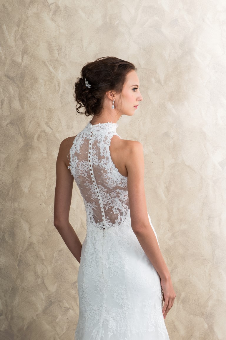 High Neck Lace Back Mermaid